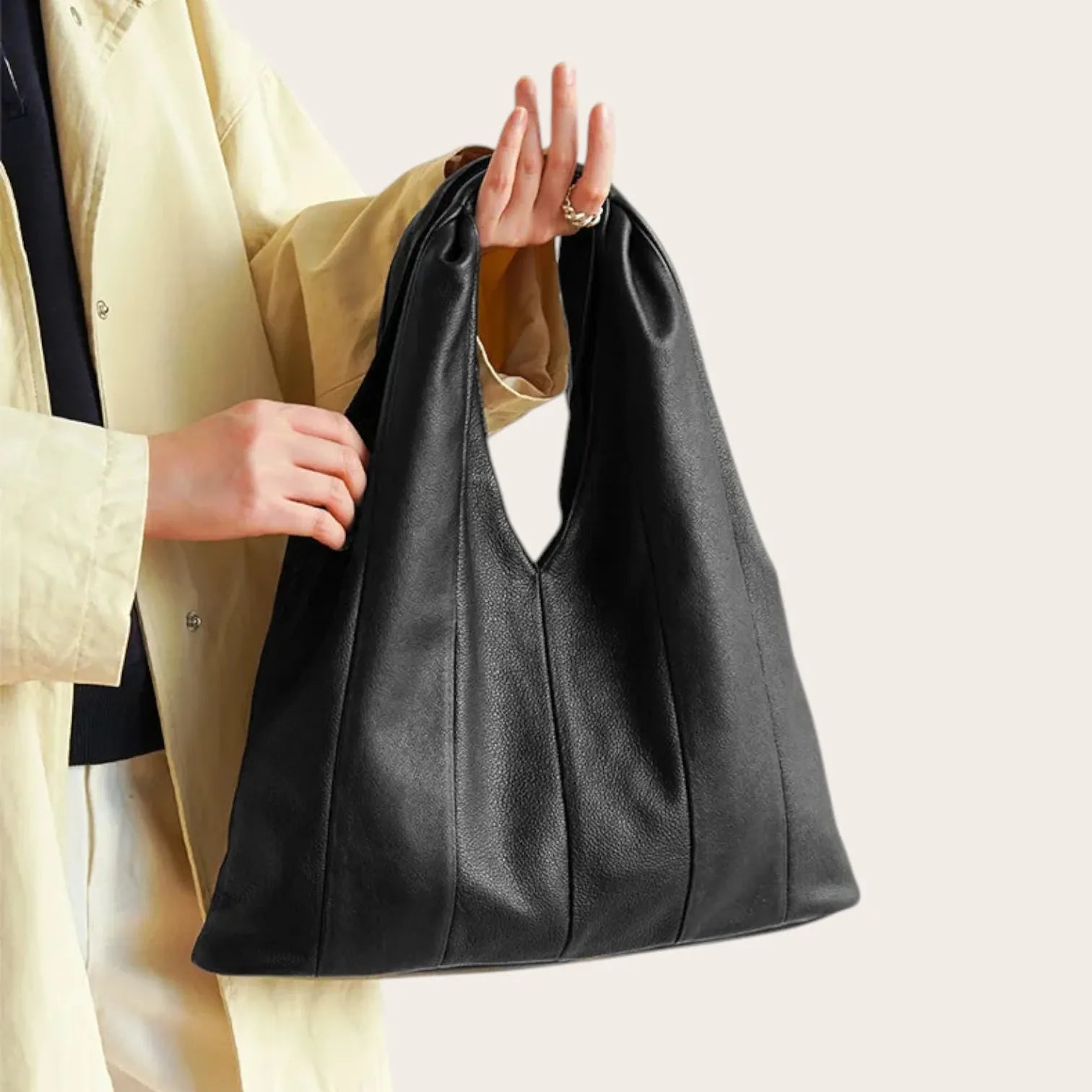 Sac hobo sellerie cuir Noir