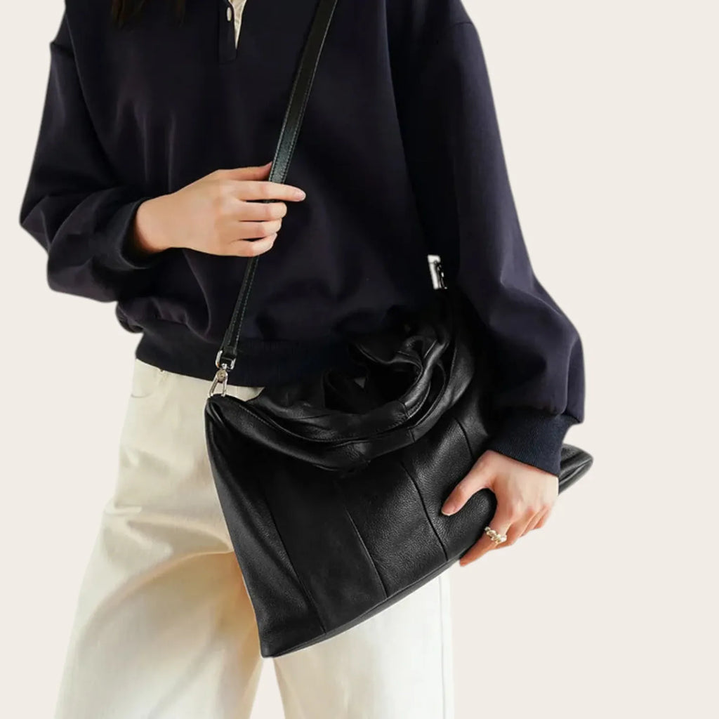 Sac hobo sellerie cuir Noir