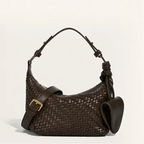Sac hobo similicuir tressé noeud Café