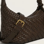 Sac hobo similicuir tressé noeud Café