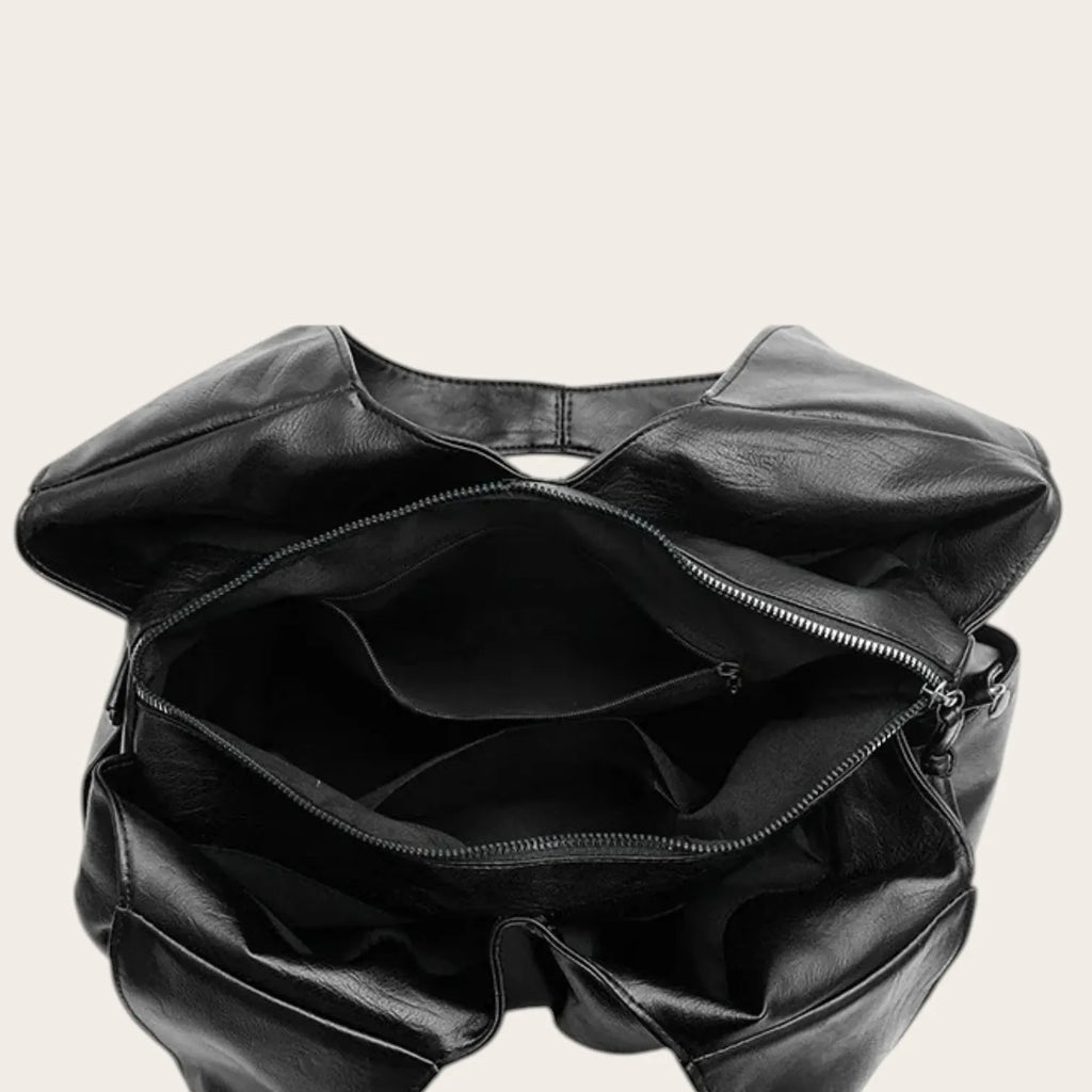Sac hobo sofa cuir souple Noir