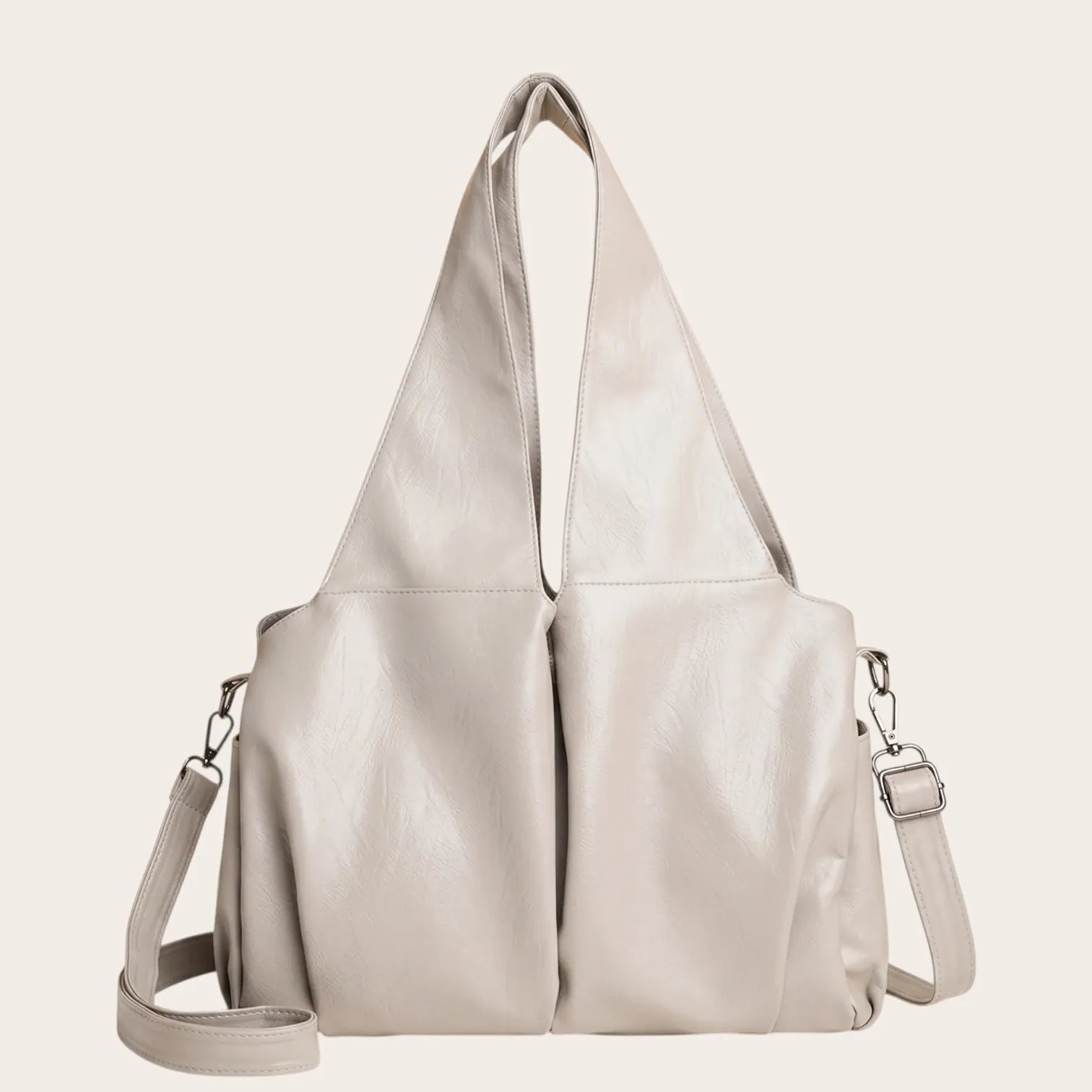Sac hobo sofa cuir souple Crème