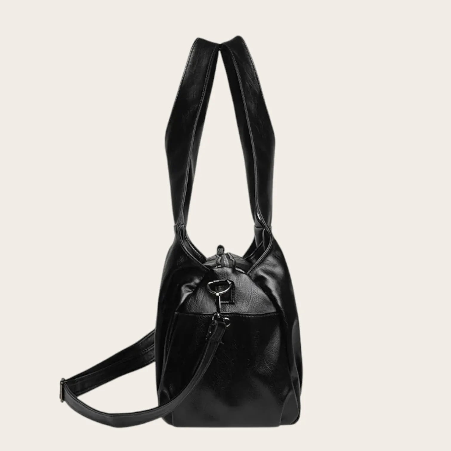 Sac hobo sofa cuir souple Noir