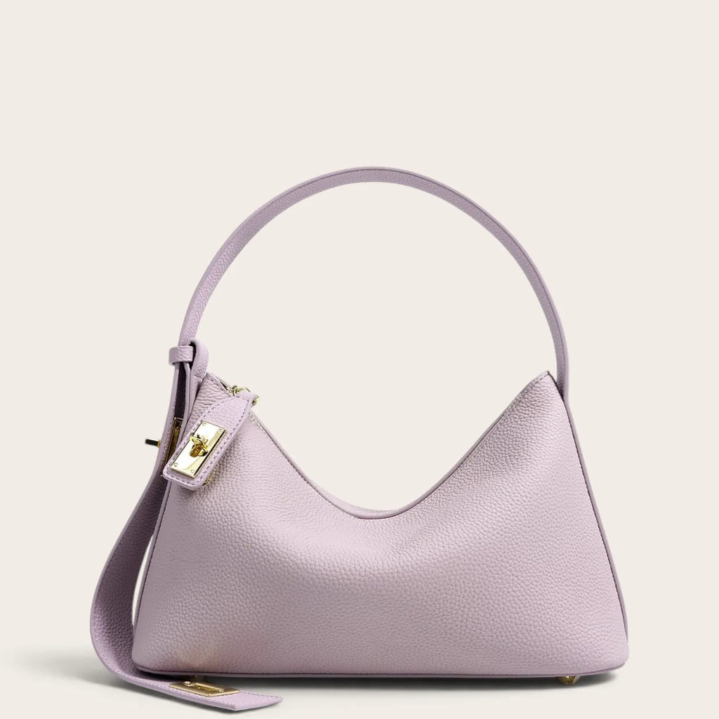 Sac hobo trapèze anses ronde cuir Lilas