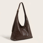Sac hobo triangulaire cuir vegan Café