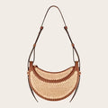 Sac lune raphia cuir tendance
