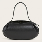 Sac ovale cuir souple forme coussin Noir