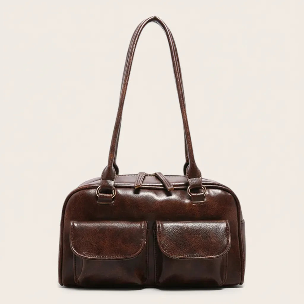 Sac porté épaule vintage similicuir vieilli