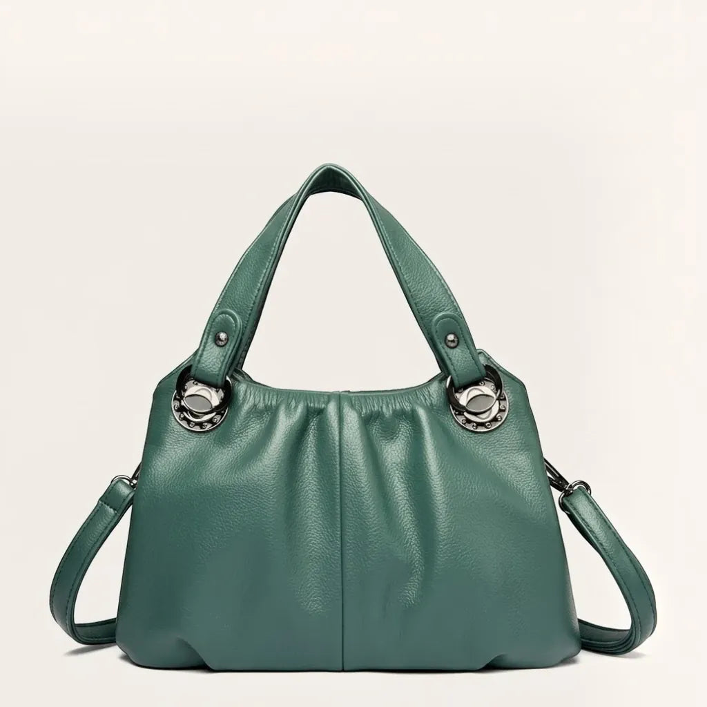 Sac porté main froncé bandoulière amovible Vert