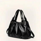 Sac porté main froncé bandoulière amovible Noir