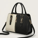 Sac satchel motif monogramme pampille Noir