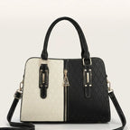 Sac satchel motif monogramme pampille Noir