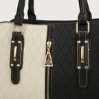 Sac satchel motif monogramme pampille Noir