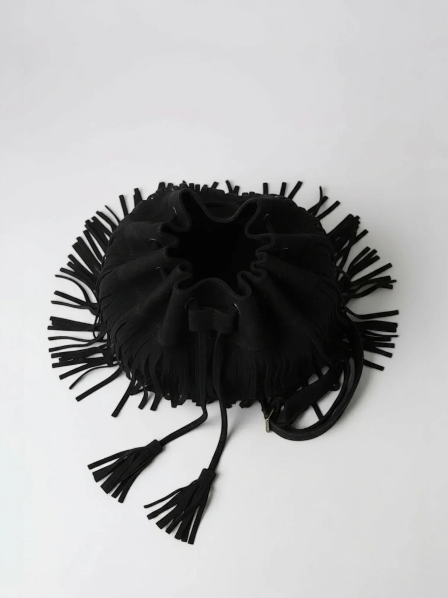 Sac seau a frange Noir