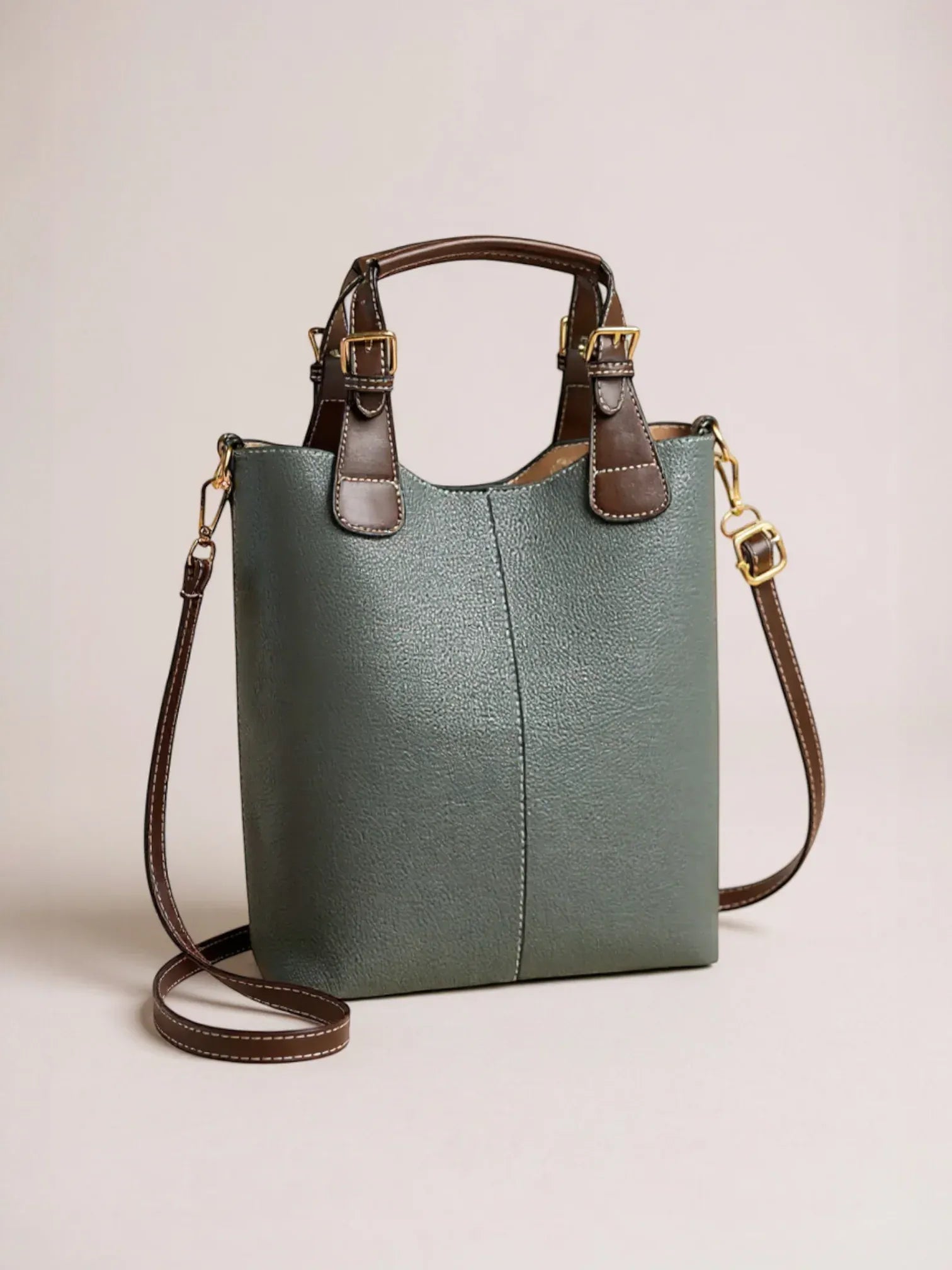 Sac seau allongé similicuir Vert