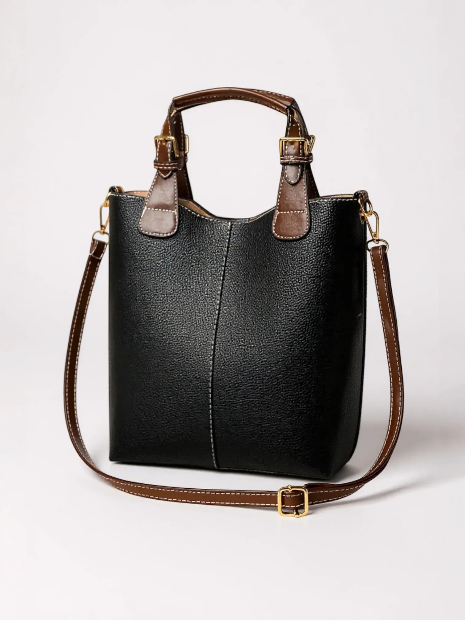 Sac seau allongé similicuir Noir