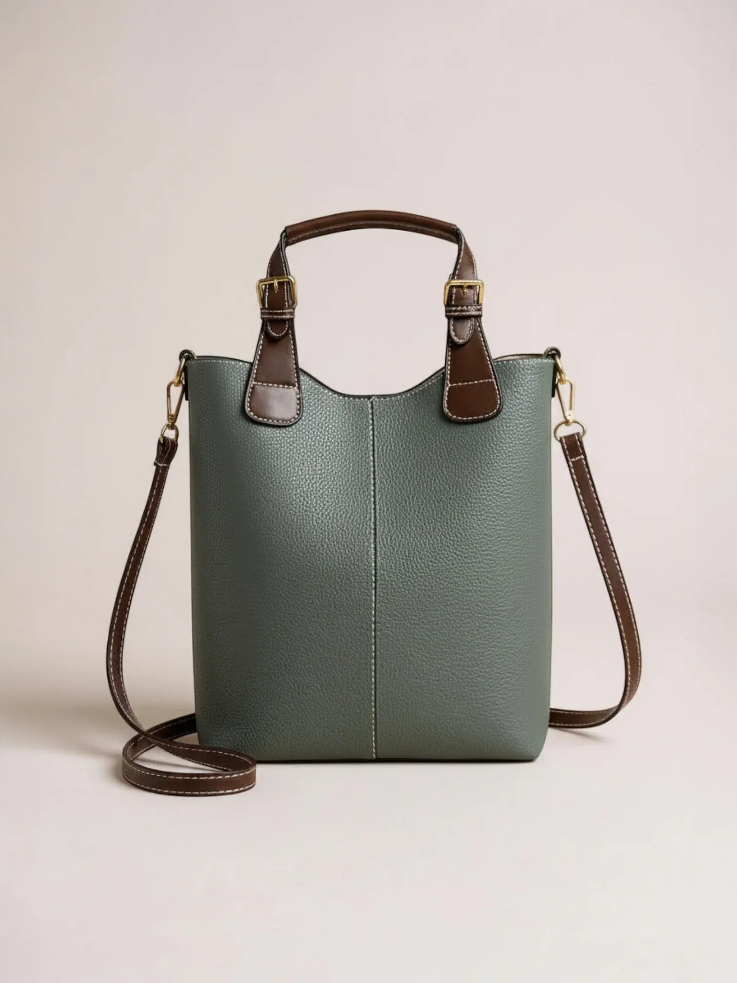 Sac seau allongé similicuir Vert