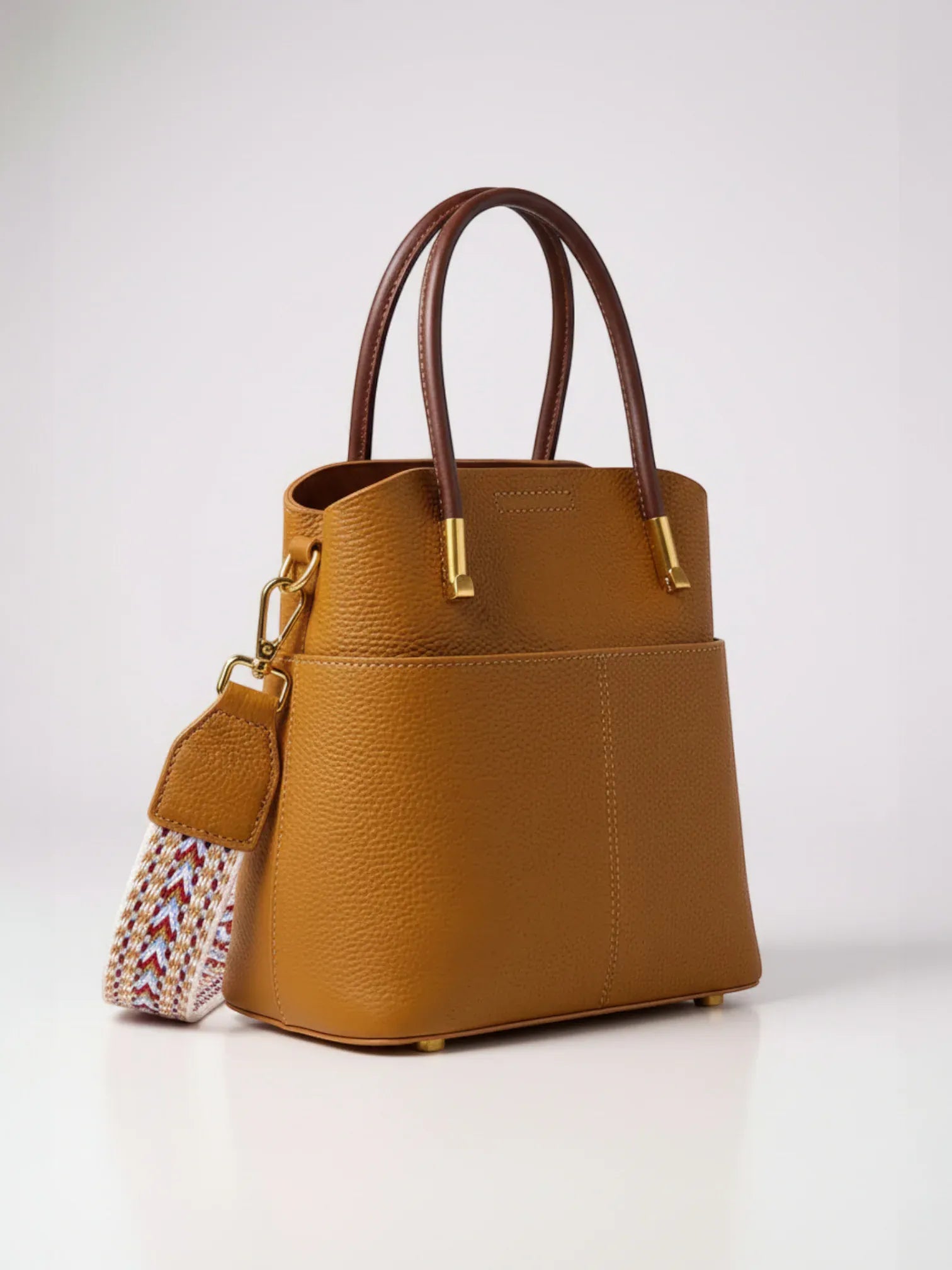 Sac seau anse large Marron