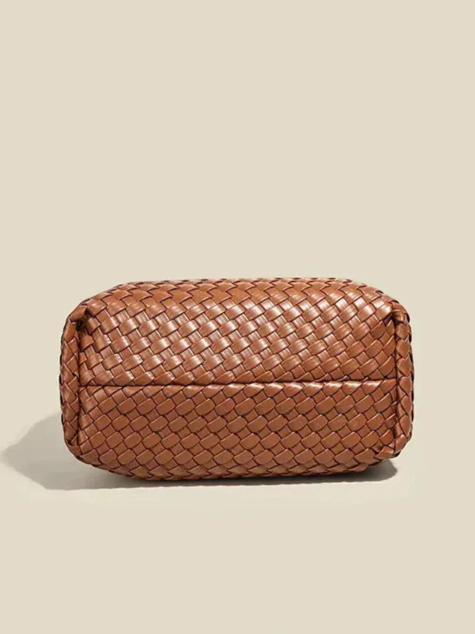 Sac seau arrangé en cuir vegan Marron