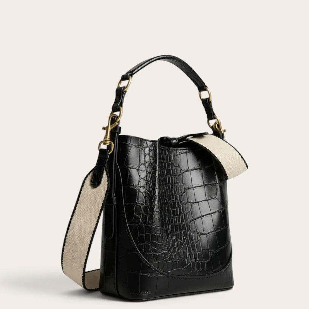 Sac seau croco noir