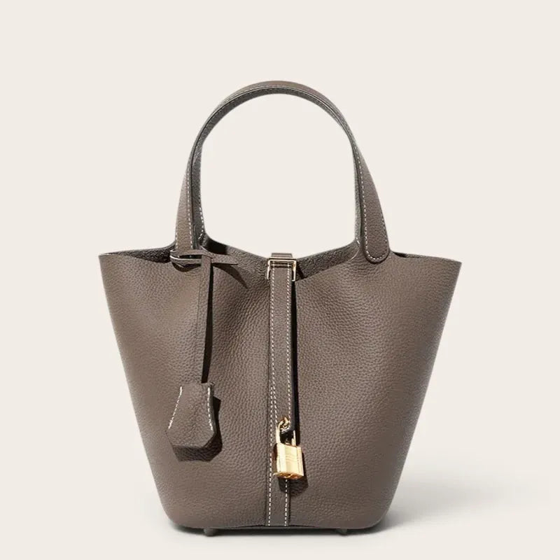 Sac seau en cuir lock in