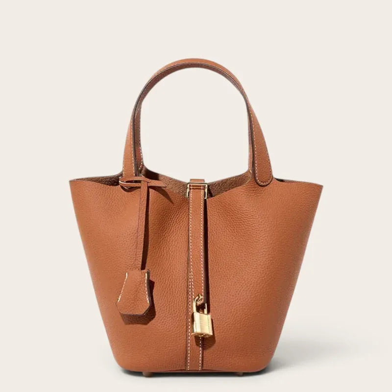 Sac seau en cuir lock in
