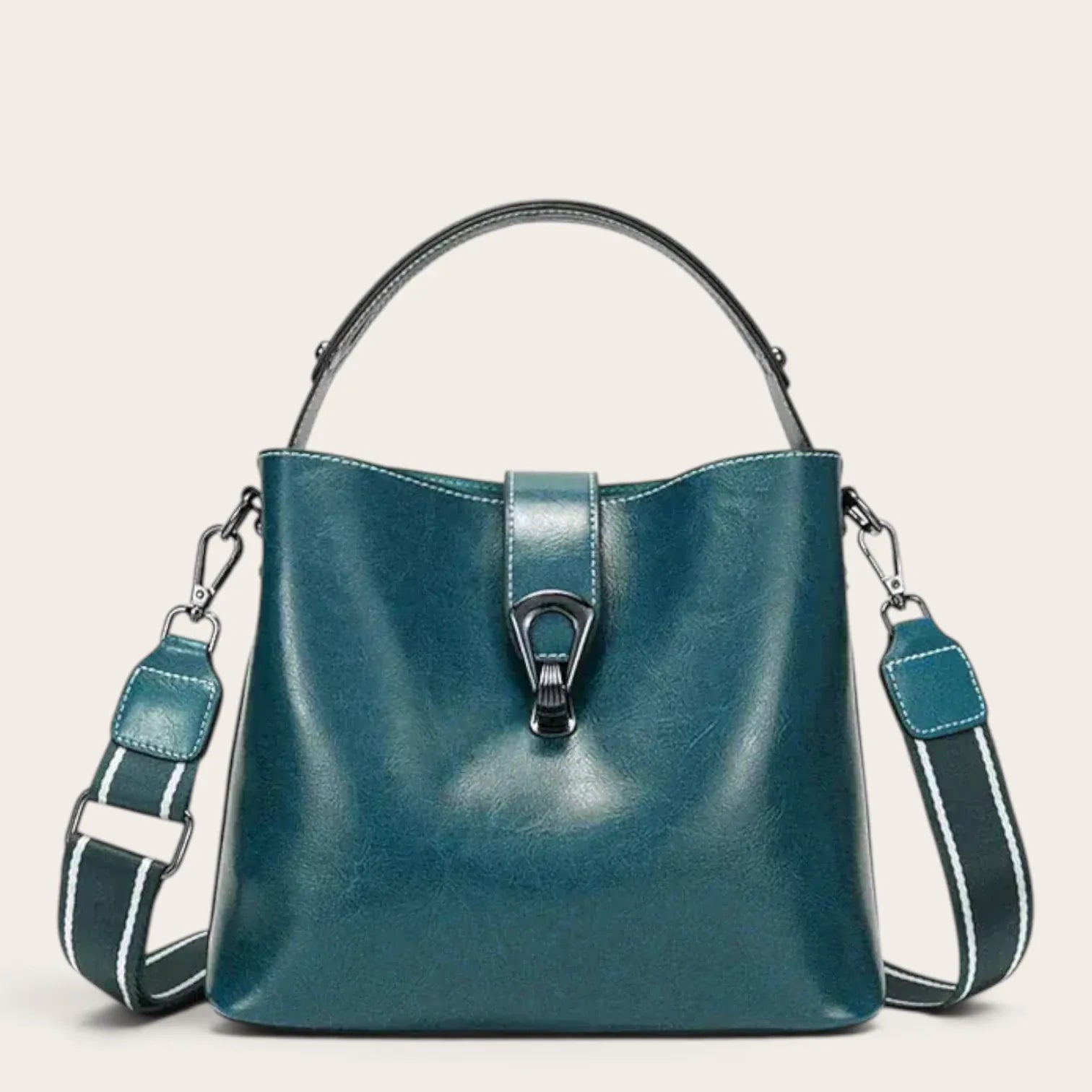 Sac seau en cuir lustré