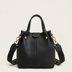 Sac seau en cuir vegan épais Noir