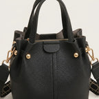 Sac seau en cuir vegan épais Noir