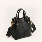 Sac seau en cuir vegan épais Noir