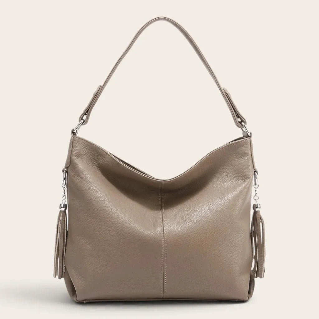 Sac seau large cuir souple Khaki
