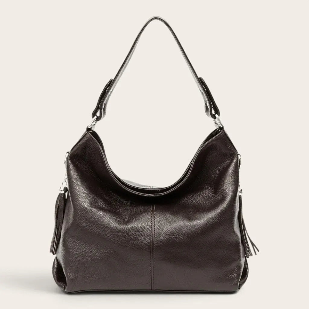 Sac seau large cuir souple Café