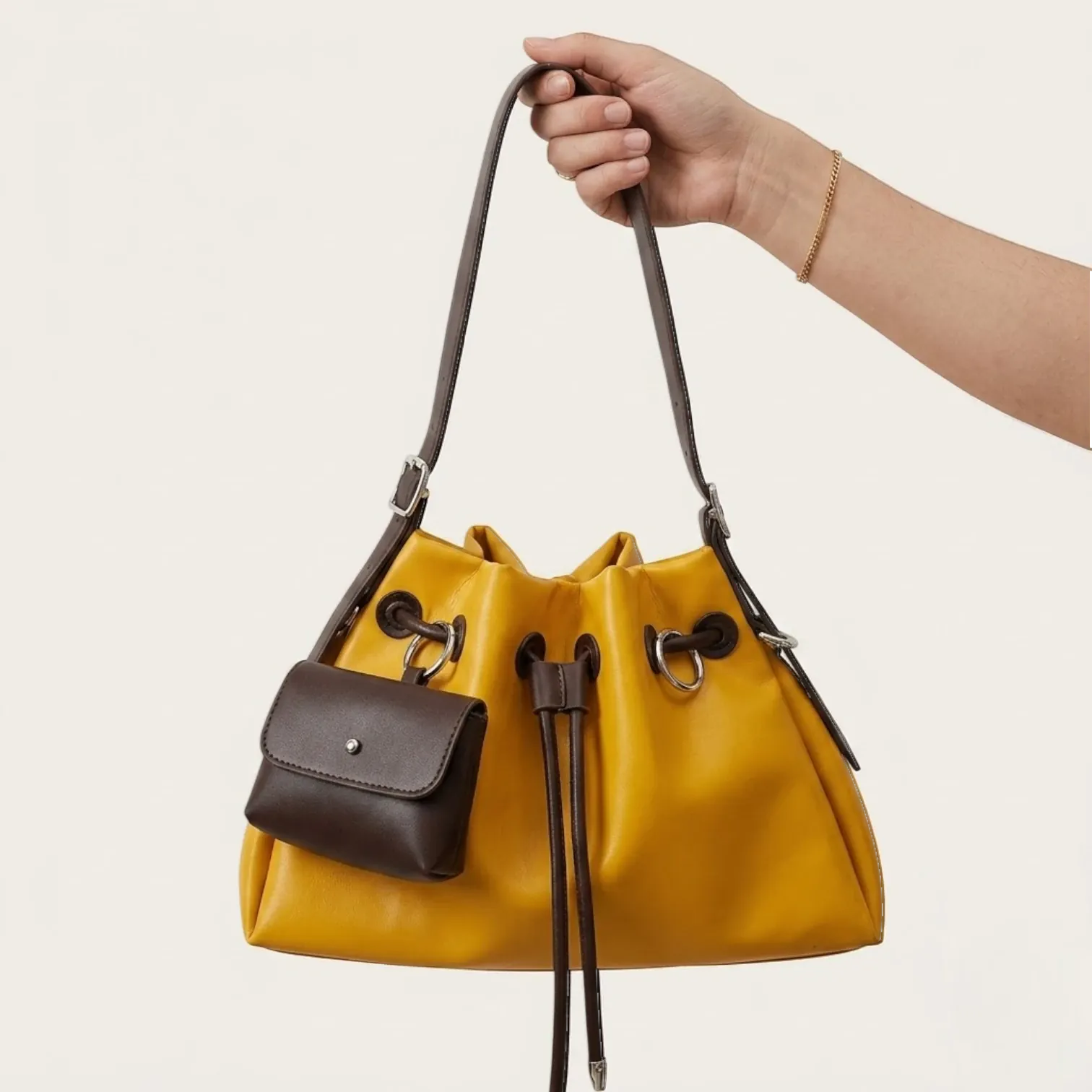 Sac seau magnet-rain Jaune & Marron