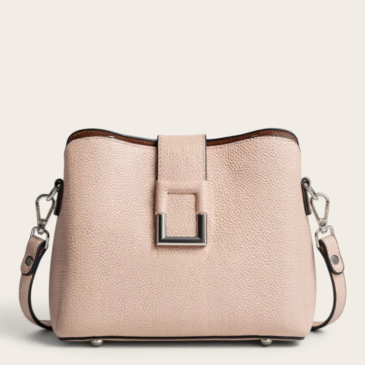 Sac seau rétro grainé Rose