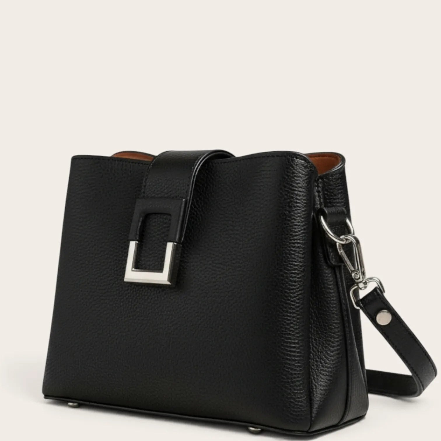 Sac seau rétro grainé Noir