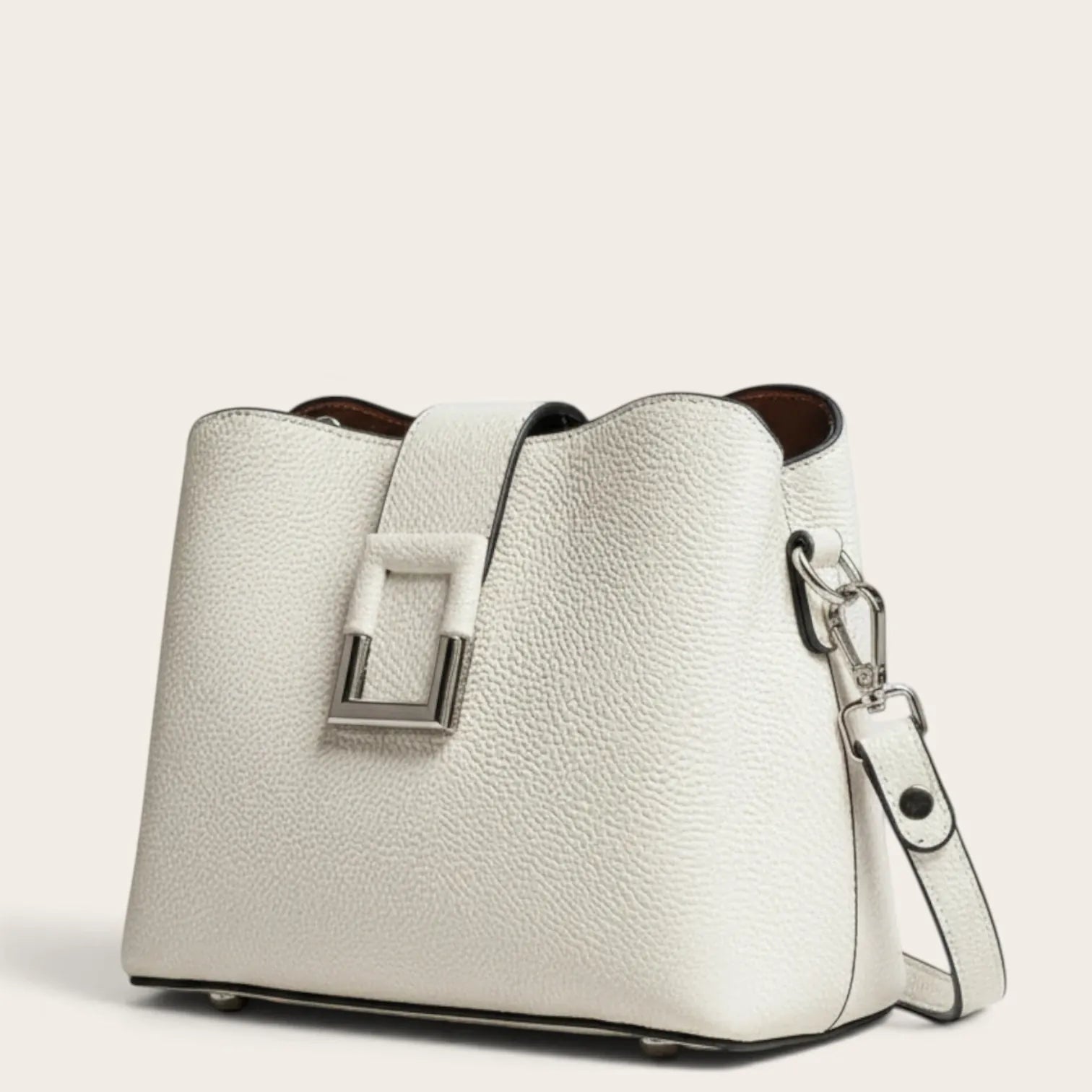 Sac seau rétro grainé Blanc