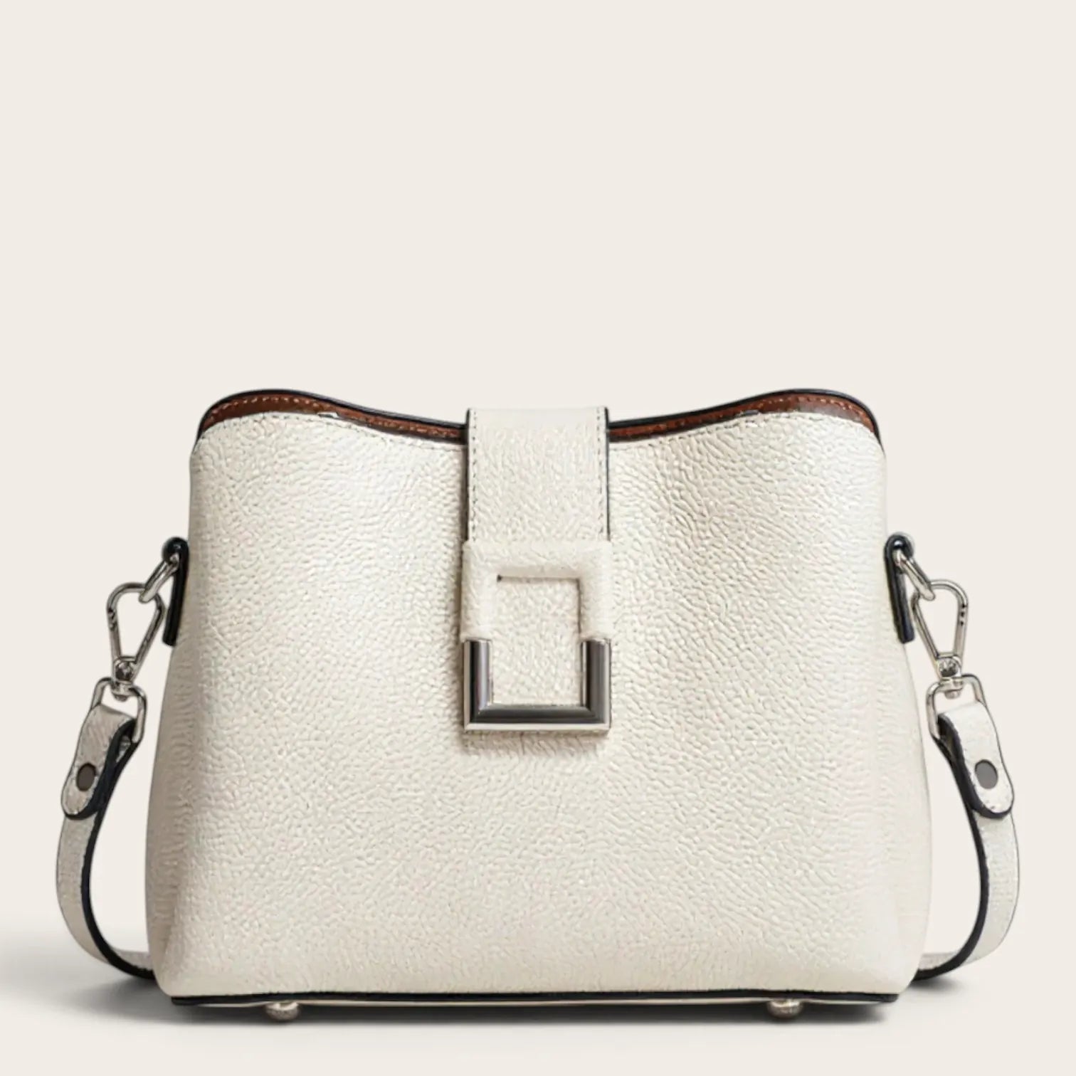 Sac seau rétro grainé Blanc