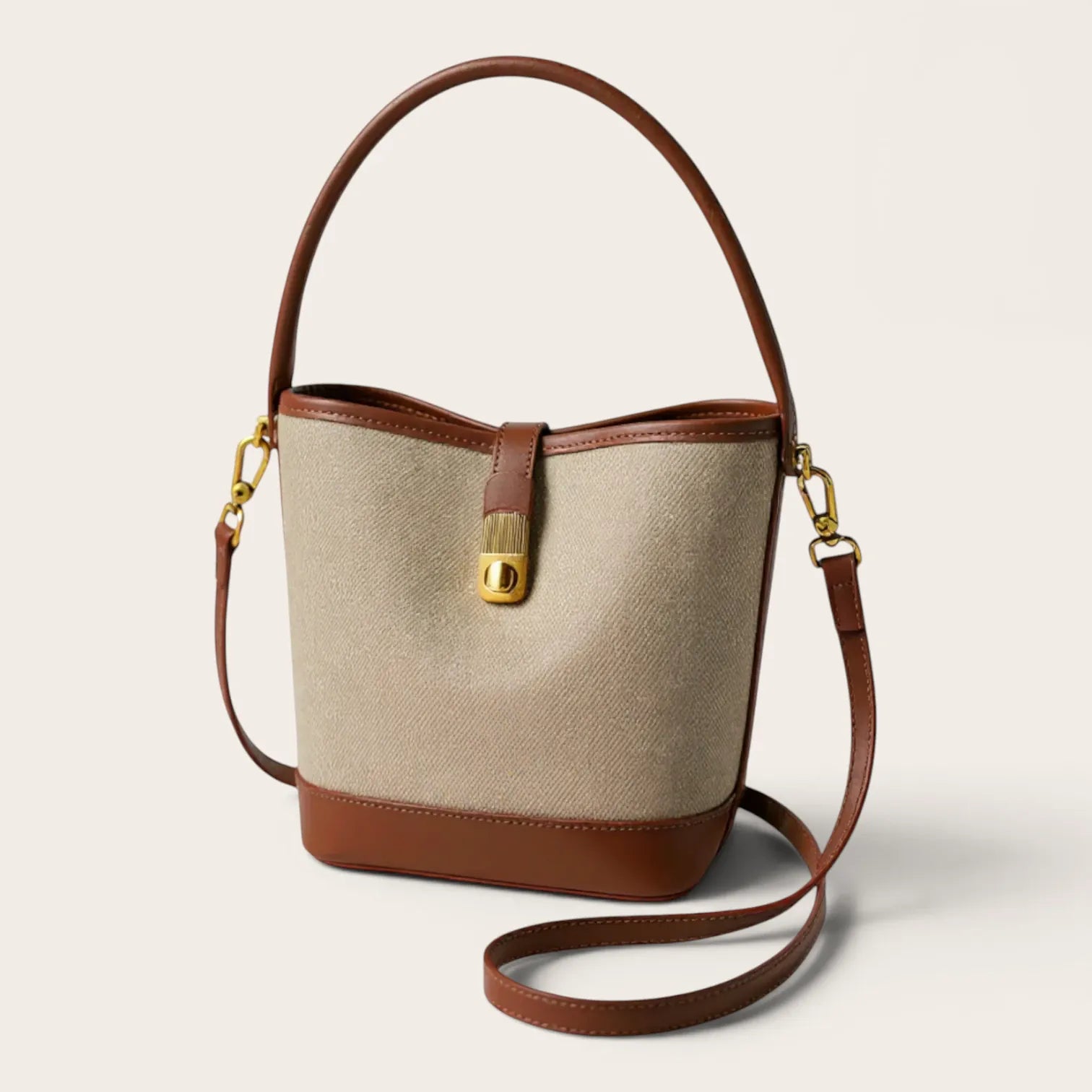 Sac seau toile bicolore