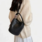 Sac seau tressé Noir