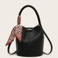Sac seau tressé Noir