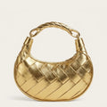 Sac tressé anse métal doré luxe Doré