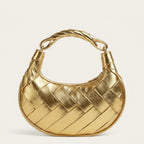 Sac tressé anse métal doré luxe Doré