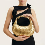 Sac tressé anse métal doré luxe Doré