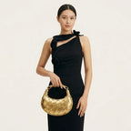 Sac tressé anse métal doré luxe Doré