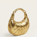 Sac tressé anse métal doré luxe Doré