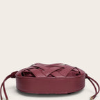 Sac tressé cage cuir lacets Acajou