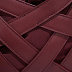Sac tressé cage cuir lacets Acajou