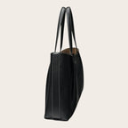 Tote bag trapèze en cuir Noir