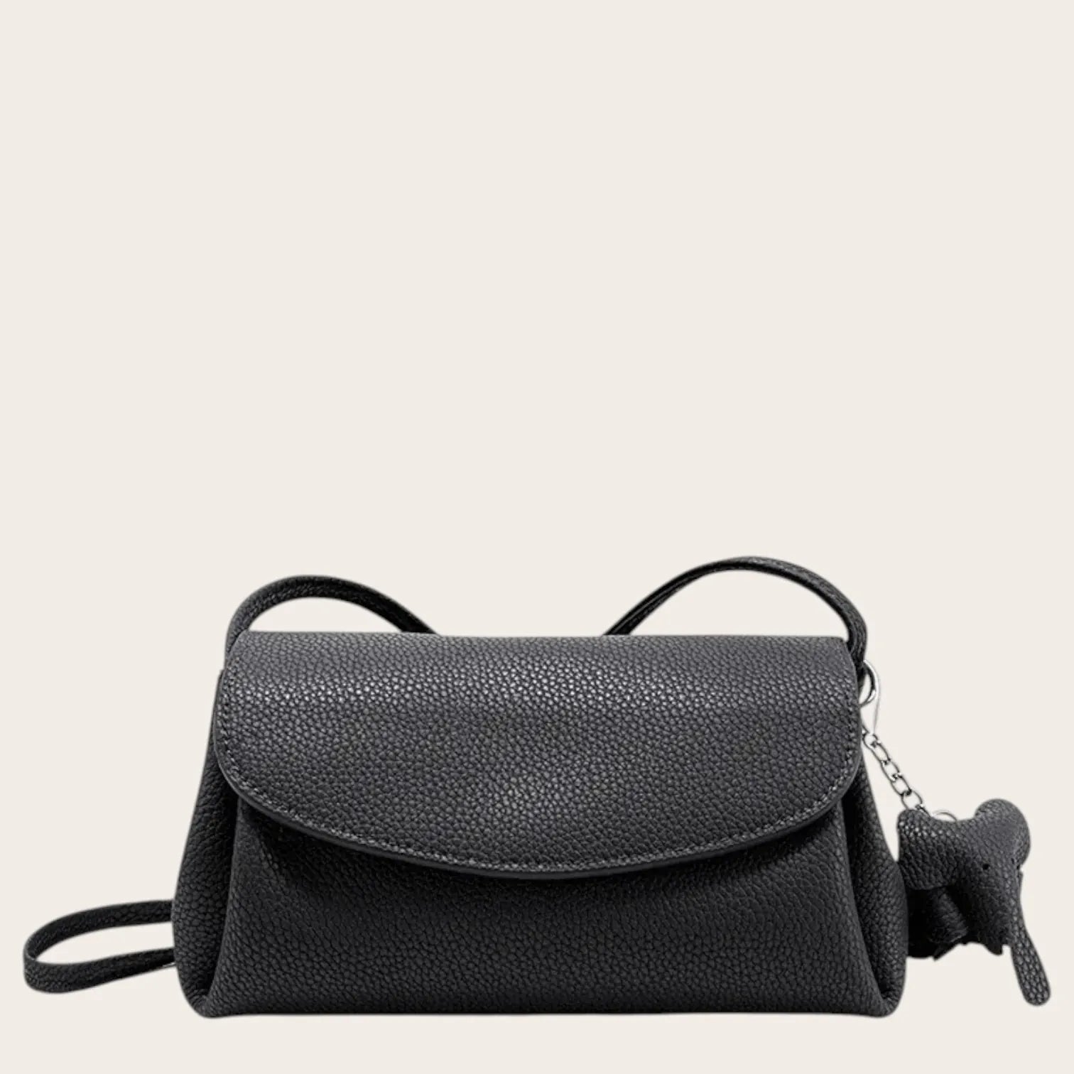 Sac bandoulière messager en cuir Noir